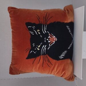 Halloween embroidered throw pillow